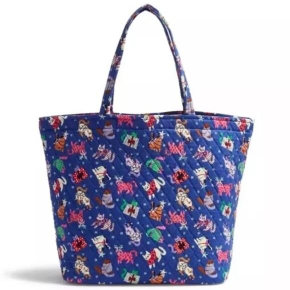 NWT Vera Bradley Essential Grand Tote Catnip Christmas - Picture 1 of 12